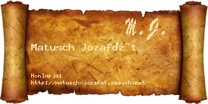 Matusch Jozafát névjegykártya